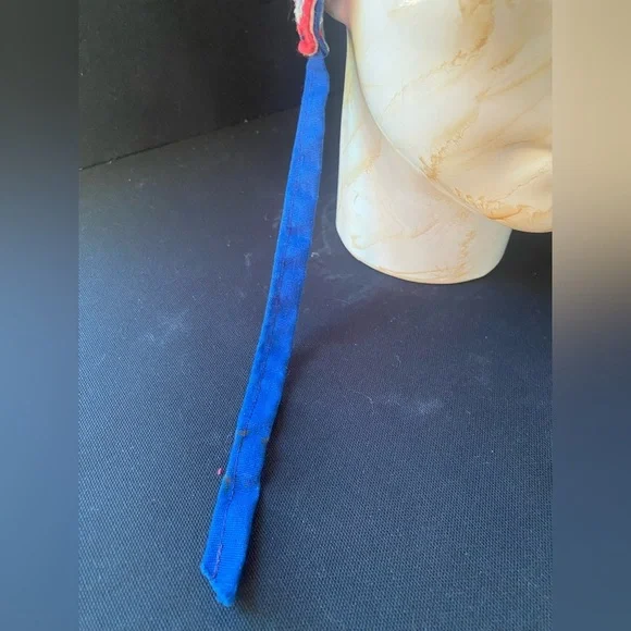 Vintage Skandia Norwegian Style Blue Red White Pom Pom Kids Beanie 70s 80s - Picture 7 of 9